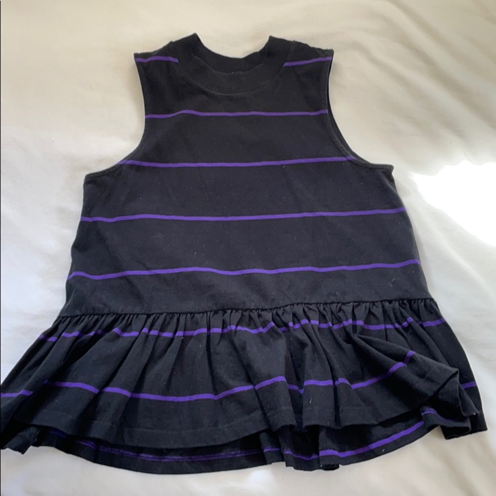 Anthropologie Women Cotton Sleeveless Peplum Tank